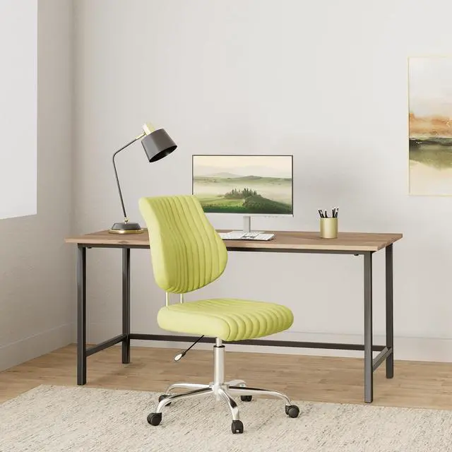Alt view image 2 of 7 - OSP Home Furnishings Sunnydale Adjustable Plush Office Chair with Chrome Base, Basil