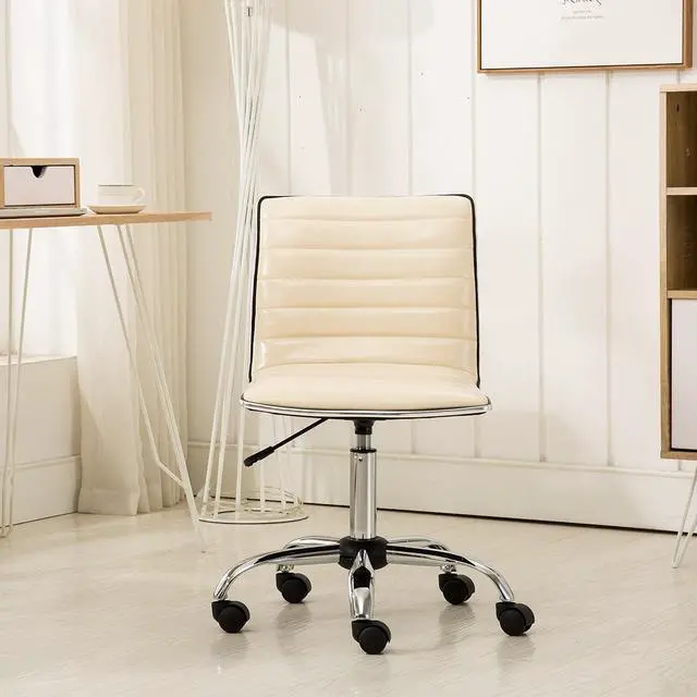 Main image of Roundhill Furniture Fremo Chromel Adjustable Air Lift Office Chair in Beige