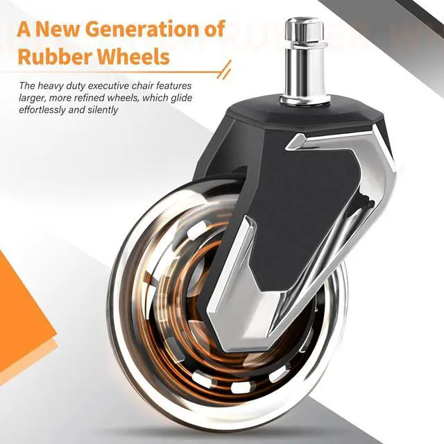 Alt view image 4 of 7 - VUZI 700lbs Big and Tall Office Chair-Large Computer Chair with Adjustable Lumbar Support 3D Flip Arms Plus Size Wheels, High Back Executive Desk Chair, Heavy Duty Metal Base, Thick Padded Wide Seat