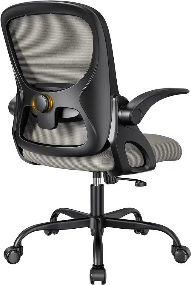 Main image of Mesh Office Chair Ergonomic Desk Chair with Up&Down Front&Rear 2 Dimensions Adjustable Lumbar Support and Flip-up Arm Rocking Comfy Swivel Computer Task Chair for Home Office(Black-Gray)