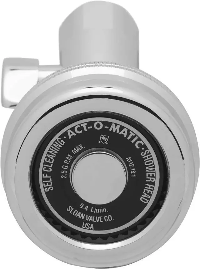 Alt view image 3 of 6 - Sloan AC-11 Act-O-Matic Volume Control Showerhead, 2.5 GPM Flow Rate - Standard with Thumb Screw, Fingertip Control, Self-Cleaning Spray Disc, Polished Chrome Finish, 4020100