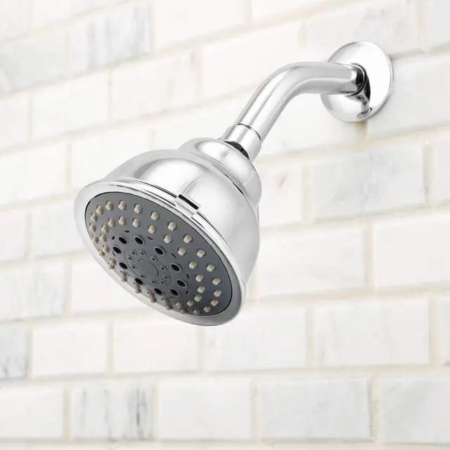 Alt view image 2 of 7 - Voolan High Pressure Shower Head - 4 Inches Rain Showerhead - 5 Spray Settings - Luxury Modern Chrome Look - Perfect Adjustable Replacement for Bathroom Shower Heads
