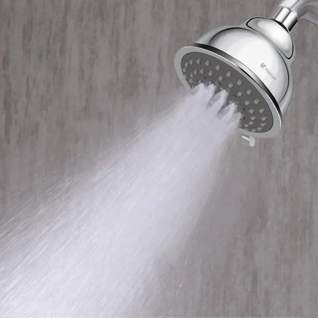 Alt view image 5 of 7 - Voolan High Pressure Shower Head - 4 Inches Rain Showerhead - 5 Spray Settings - Luxury Modern Chrome Look - Perfect Adjustable Replacement for Bathroom Shower Heads