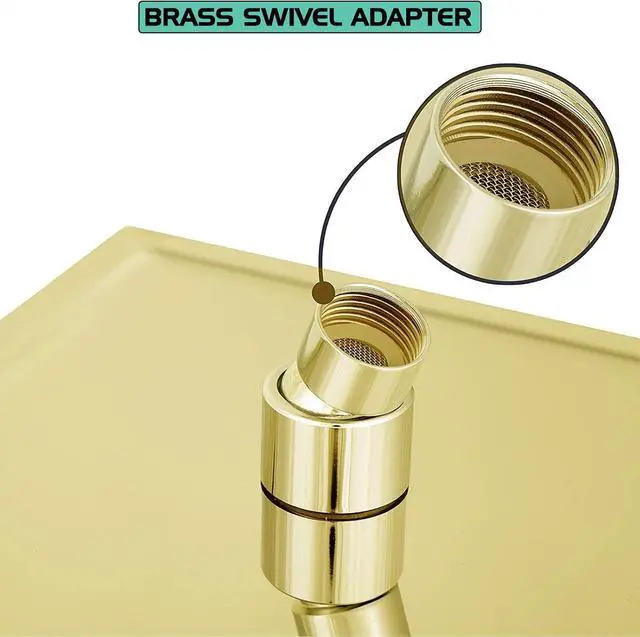 Alt view image 3 of 7 - Rain Shower Head 12 inch (30x30cm) High Flow Large Rainfall Shower Head with Self-cleaning Silicone AISI 304 Waterfall Showerhead Ceiling or Wall Mount Square