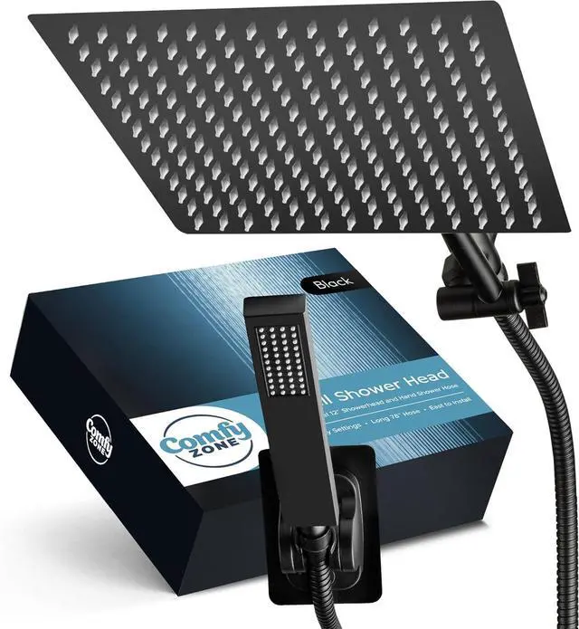 Main image of 10" Rainfall Shower Head with Handheld - High Pressure Shower Heads with Stainless Steel Hose - Rain Shower Head