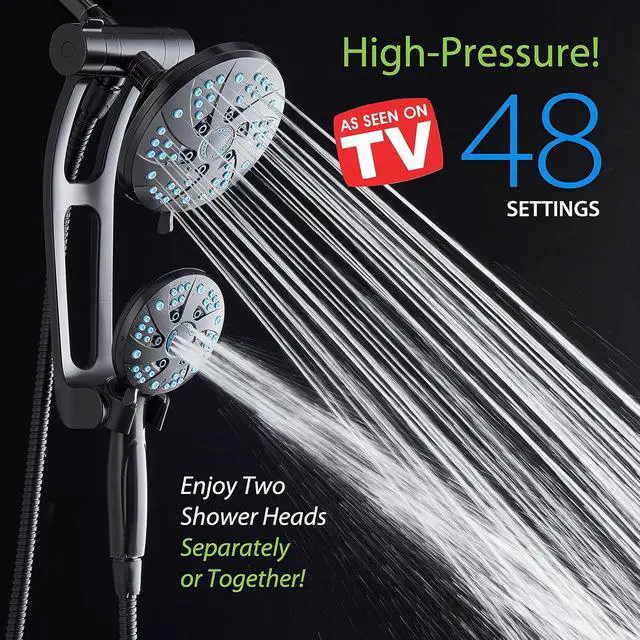 Alt view image 2 of 6 - Hotel Spa AquaCare Spa Station High Pressure 48-mode Rain & Handheld 3-way Shower Head Combo with Adjustable Arm - Anti-clog Nozzles, Extra-long 6 ft Stainless Steel Hose/ORB Bronze Finish