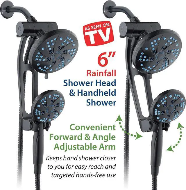 Alt view image 3 of 6 - Hotel Spa AquaCare Spa Station High Pressure 48-mode Rain & Handheld 3-way Shower Head Combo with Adjustable Arm - Anti-clog Nozzles, Extra-long 6 ft Stainless Steel Hose/ORB Bronze Finish