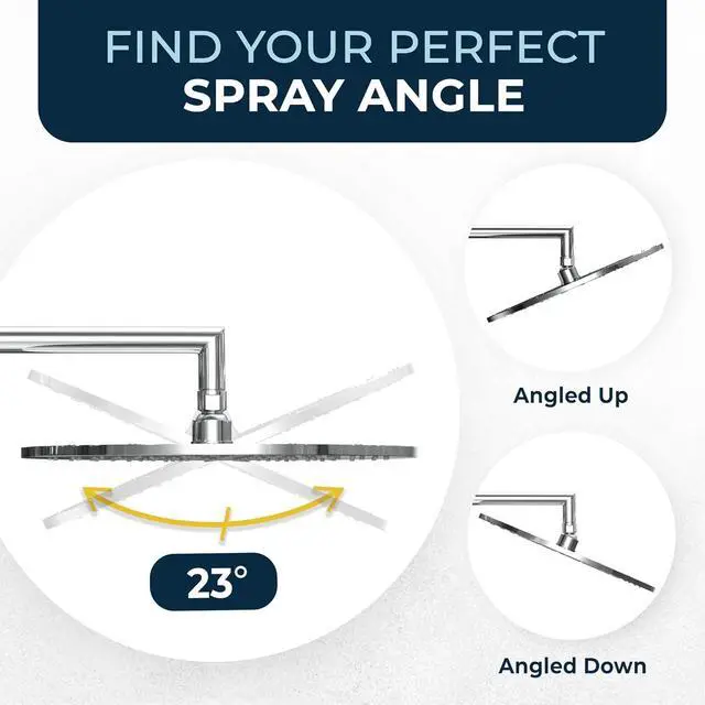 Alt view image 6 of 7 - HammerHead Showers® ALL METAL 12 Inch Rainfall Shower Head, Large Rain Shower Head, 2.5 GPM High Flow Shower Head Optimized for Pressure, Wall-Mounted or Ceiling Rain Shower Head, Chrome