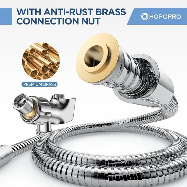 Alt view image 5 of 7 - 6-Mode High Pressure Handheld Shower Head Set Consumer Reports Recommended High Flow Hand Held Showerhead with 59 Inch Hose Bracket Teflon Tape Rubber Washers