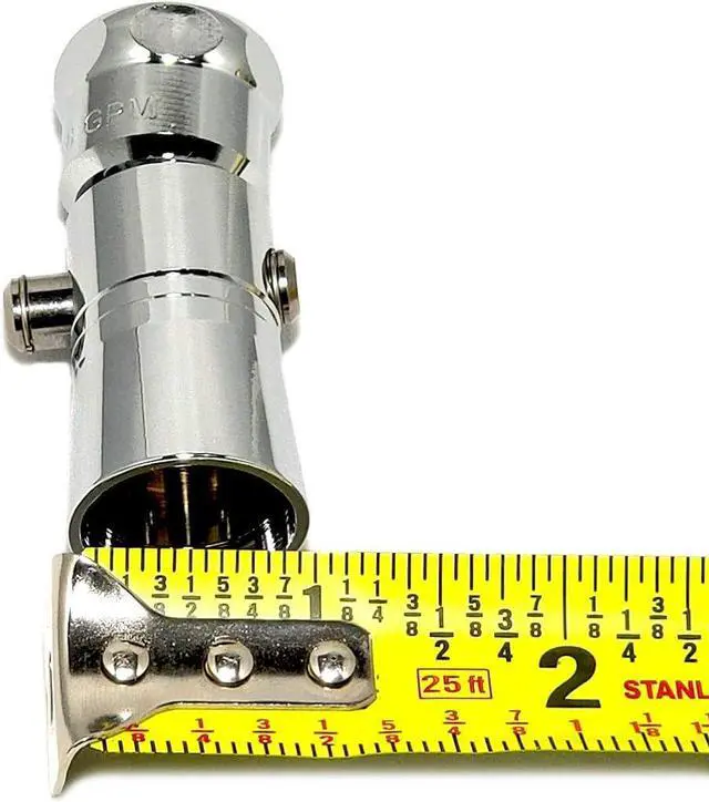 Alt view image 5 of 7 - Solid Brass Shower Head with Push Button Control, 1-Inch Spray Face, 1.8GPM Flow Rate, Polished Chrome Finish