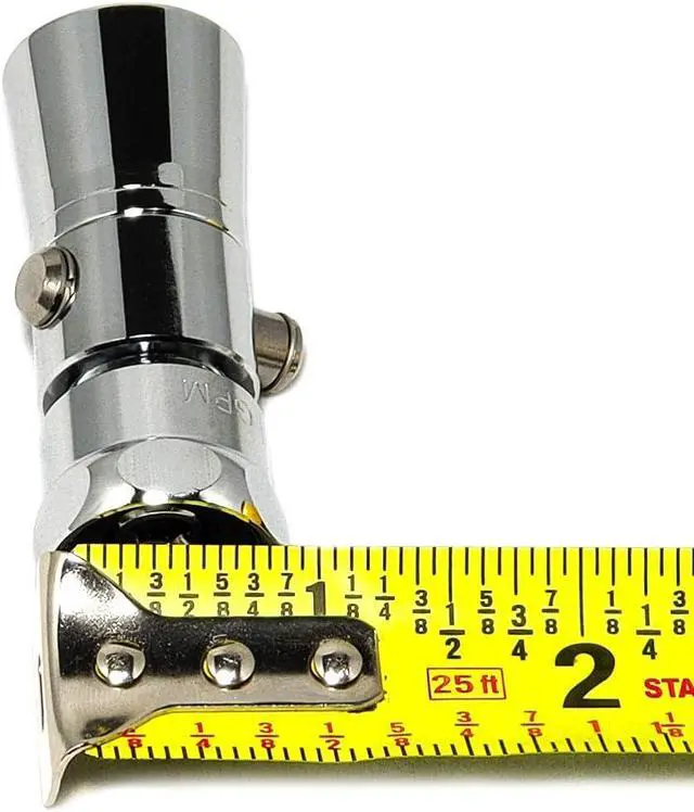 Alt view image 7 of 7 - Solid Brass Shower Head with Push Button Control, 1-Inch Spray Face, 1.8GPM Flow Rate, Polished Chrome Finish