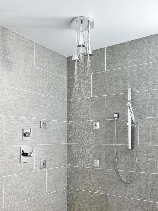 Alt view image 3 of 6 - Delta Faucet Tetra H2Okinetic Slide Bar Hand Held Shower with Hose, Chrome Handheld Shower Head, Slide Bar Hand Shower, Handheld Shower, Detachable Shower Head, Lumicoat Chrome 51140-PR