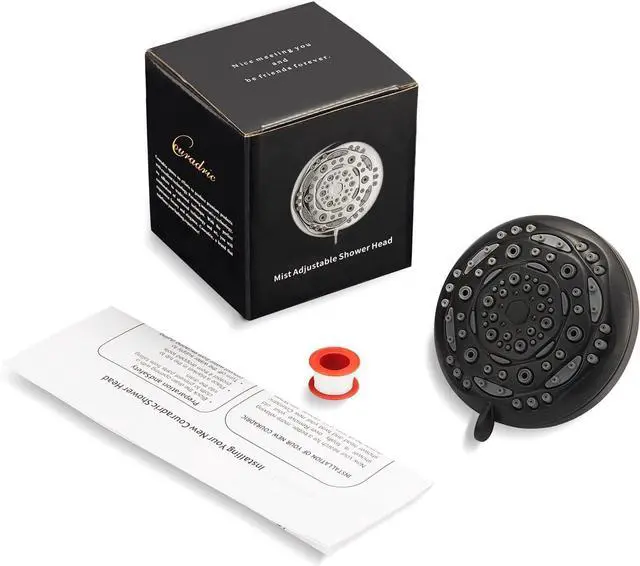 Alt view image 7 of 7 - 7-Function Luxury Shower Head, High Pressure Adjustable Shower Head with Massage Mist and Water Saving Mode for Low Flow Showers- Oil-Rubbed Bronze