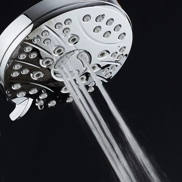 Alt view image 3 of 7 - High Pressure 6-setting Luxury Rain Shower Head  Extra Large Face  Anti Clog Jets  Solid Brass Connection Ball Joint  Angle Adjustable  All Chrome Finish