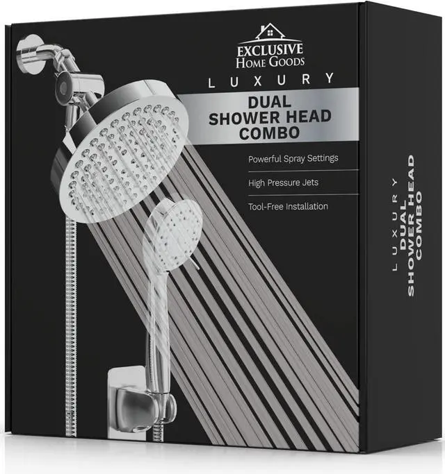 Alt view image 7 of 7 - Shower Head With Handheld Combo, 6 Inch High Pressure Rainfall Showerhead With Hand Held 70 Inch Hose for Bath - Adjustable Swivel Shower Head Spray Anti-leak Nozzles - Universal Fit