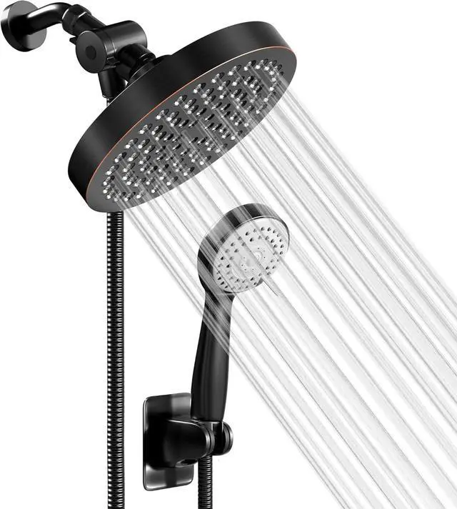 Main image of Shower Head With Handheld Combo, 6 Inch High Pressure Rainfall Showerhead With Hand Held 70 Inch Hose for Bath - Adjustable Swivel Shower Head Spray Anti-leak Nozzles - Universal Fit
