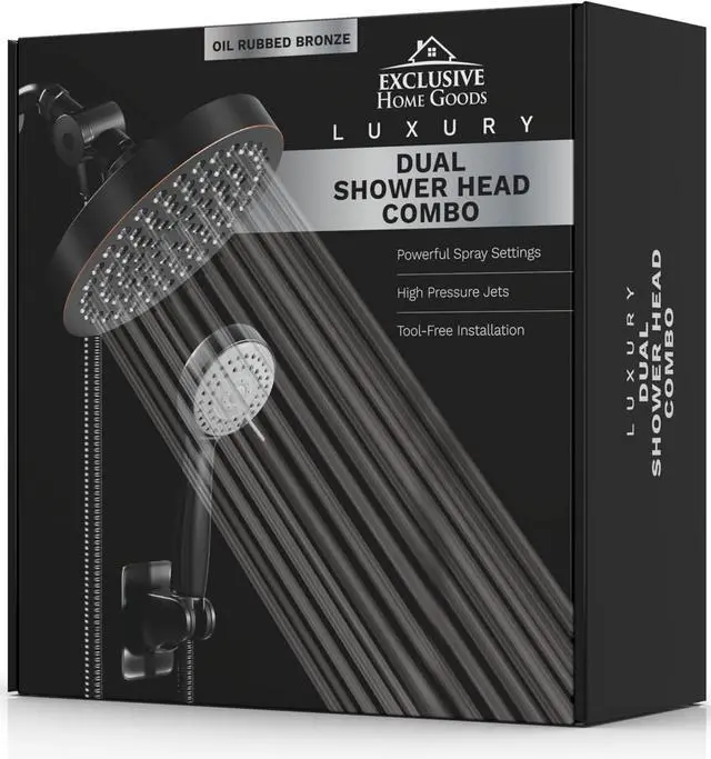 Alt view image 7 of 7 - Shower Head With Handheld Combo, 6 Inch High Pressure Rainfall Showerhead With Hand Held 70 Inch Hose for Bath - Adjustable Swivel Shower Head Spray Anti-leak Nozzles - Universal Fit