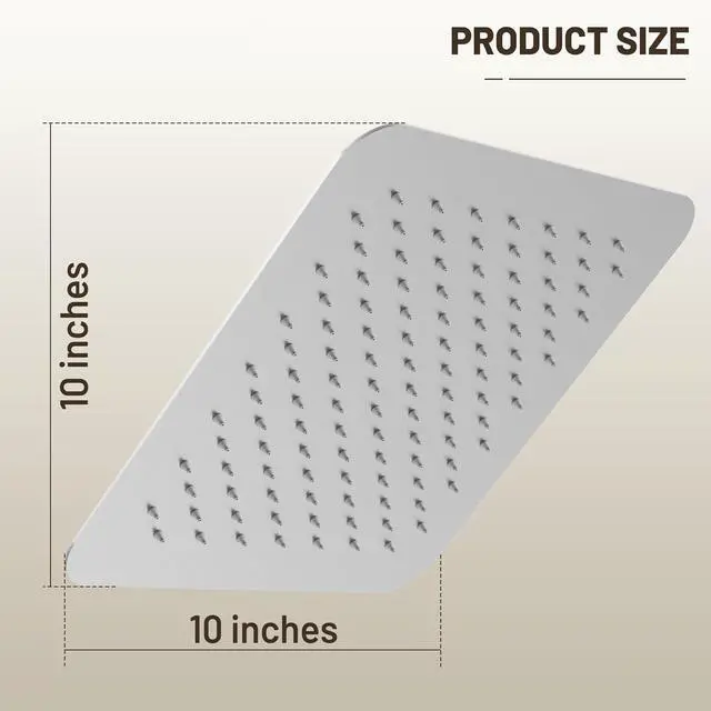 Alt view image 2 of 7 - Esnbia 10" Rain Shower Head, Stainless Steel Rainfall Ceiling Mount Shower Head, Brushed Nickel (Shower Arm NOT Include