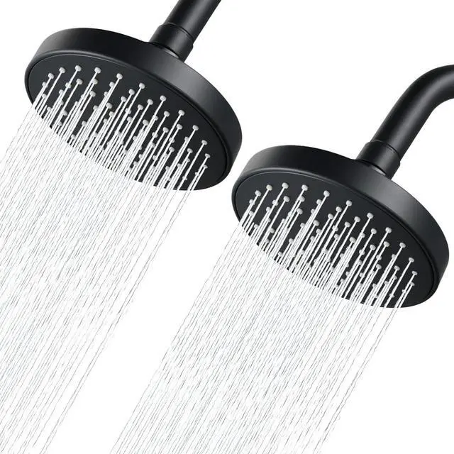 Main image of High Pressure Shower Head - 4.7 Powerful Bathroom Pressure Boosting Rain Showerhead - Perfect Universal Replacement for Rainfall Shower Heads (2 Pack,Matte Black)