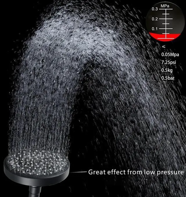 Alt view image 3 of 7 - High Pressure Shower Head - 4.7 Powerful Bathroom Pressure Boosting Rain Showerhead - Perfect Universal Replacement for Rainfall Shower Heads (2 Pack,Matte Black)