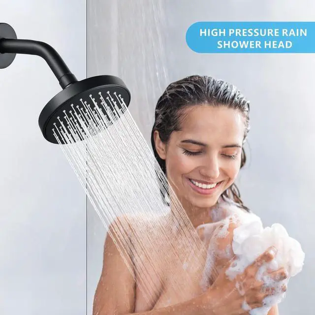 Alt view image 7 of 7 - High Pressure Shower Head - 4.7 Powerful Bathroom Pressure Boosting Rain Showerhead - Perfect Universal Replacement for Rainfall Shower Heads (2 Pack,Matte Black)