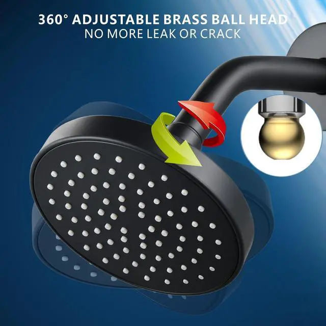 Alt view image 6 of 7 - High Pressure Shower Head - 4.7 Powerful Bathroom Pressure Boosting Rain Showerhead - Perfect Universal Replacement for Rainfall Shower Heads (2 Pack,Matte Black)