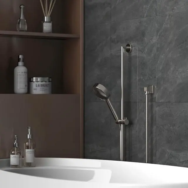 Alt view image 2 of 7 - Wall Mounted Supply Elbow, Wall Elbow for Hand Shower, Solid Brass Square Wall Supply Elbow, Check Valve Included (Square, Brushed Nickel)