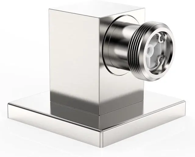 Alt view image 4 of 7 - Wall Mounted Supply Elbow, Wall Elbow for Hand Shower, Solid Brass Square Wall Supply Elbow, Check Valve Included (Square, Brushed Nickel)