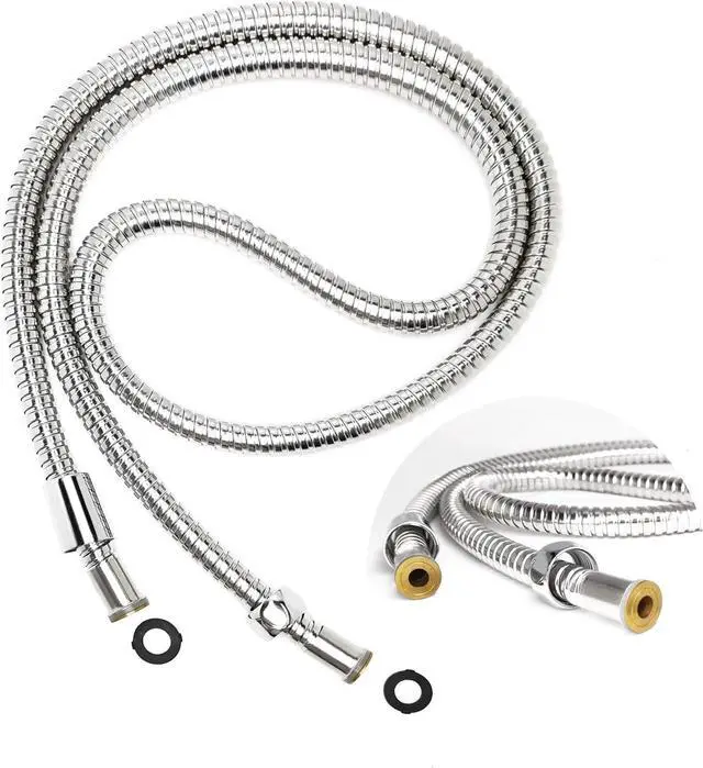 Alt view image 4 of 6 - 5-Inch 5-Function High Pressure Handheld Shower Head with Solid Brass Angle-Adjustable Overhead Mount/Extra Long Flexible 8-ft Stainless Steel Hose - Chrome (MSS501024CP)