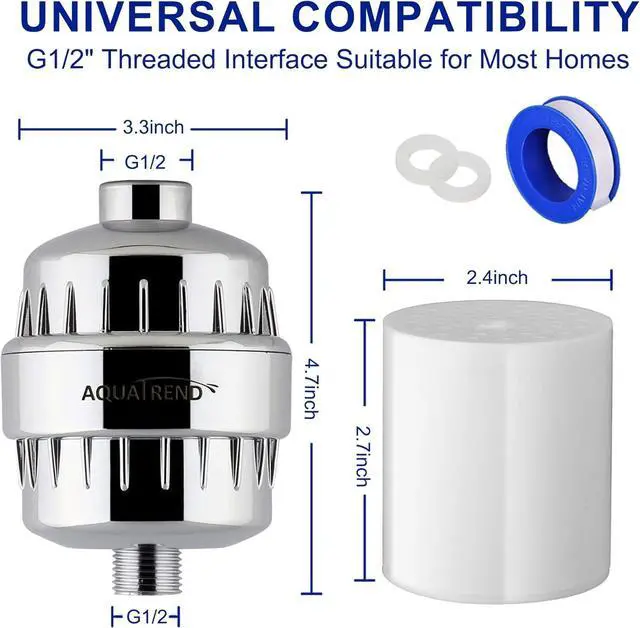 Alt view image 4 of 5 - 25-Stage Shower Head Filter for Hard Water, High Pressure Shower Filter for Removing Chlorine and Fluoride, Vitamin C Improves the Condition of Skin Hair Nails Chrome
