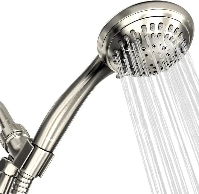 Main image of Luxury Spa Series, 6 Spray Settings 4.5 inch Hand Held Shower Head, Extra Long Stainless Steel Hose, MAXX-imize Your Shower with Showerhead in Brushed Nickel Finish