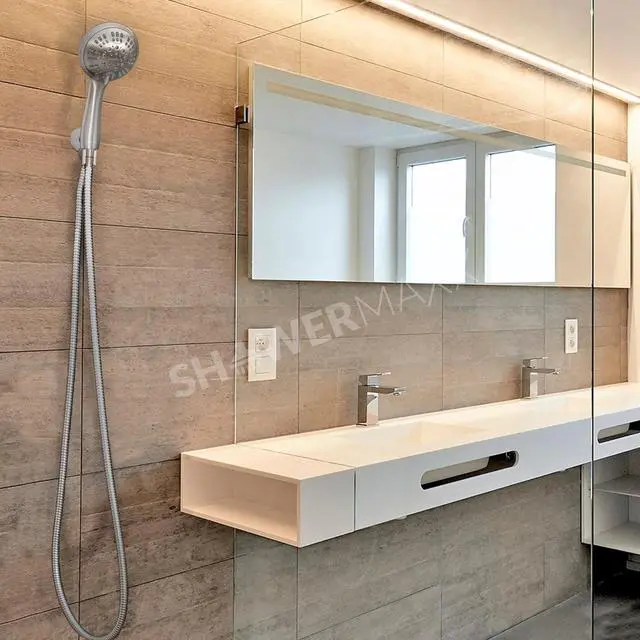 Alt view image 2 of 7 - Luxury Spa Series, 6 Spray Settings 4.5 inch Hand Held Shower Head, Extra Long Stainless Steel Hose, MAXX-imize Your Shower with Showerhead in Brushed Nickel Finish