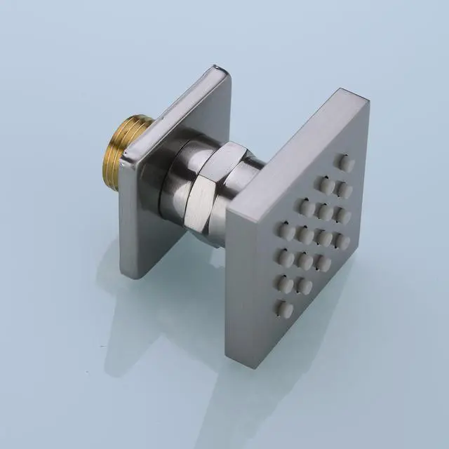 Alt view image 4 of 7 - Solid Brass Body Spray Shower Jet Adjustable Massage Spa Side Sprayer Wall Mounted Shower Set, Square Brushed Nickel Finish