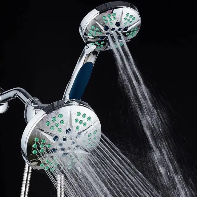 Alt view image 7 of 7 - Hotel Spa NOTILUS High Pressure Luxury 3-in-1 Rain Shower Spa Combo, 2-Zone Anti-Clog Nozzles- 6 Settings, 6'', Anti-Slip Grip, Metal Fittings, Stainless Steel Hose, Chrome