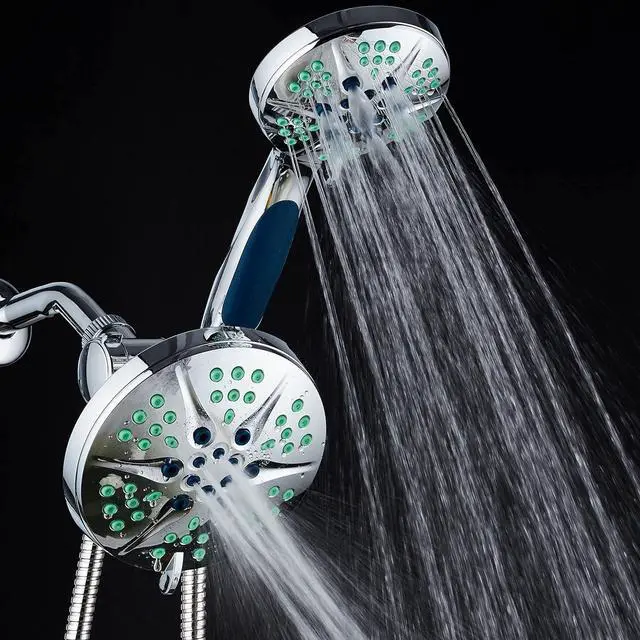 Alt view image 5 of 7 - Hotel Spa NOTILUS High Pressure Luxury 3-in-1 Rain Shower Spa Combo, 2-Zone Anti-Clog Nozzles- 6 Settings, 6'', Anti-Slip Grip, Metal Fittings, Stainless Steel Hose, Chrome