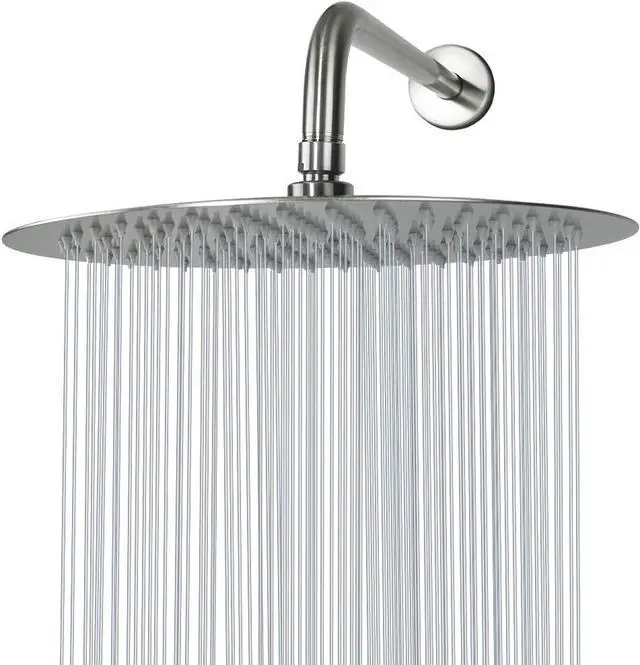 Main image of NearMoon Round Rain Shower Head With Extension Arm, Large Stainless Steel Rainfall Shower-Waterfall Full Body Coverage (12 Inch, Brushed Nickel)