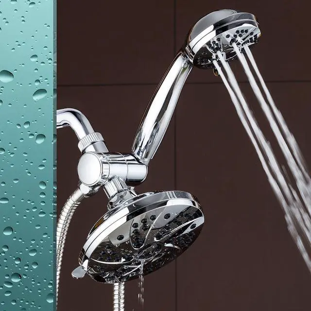 Alt view image 7 of 7 - AquaDance 6-inch High Pressure 3-way Rainfall Shower Combo - Premium 6-Setting Rain Showerhead and 6-setting Hand Held Shower  Chrome Finish