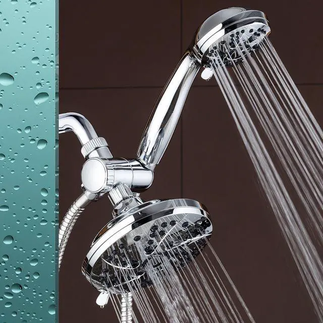 Alt view image 4 of 7 - AquaDance 6-inch High Pressure 3-way Rainfall Shower Combo - Premium 6-Setting Rain Showerhead and 6-setting Hand Held Shower  Chrome Finish