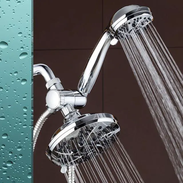 Alt view image 5 of 7 - AquaDance 6-inch High Pressure 3-way Rainfall Shower Combo - Premium 6-Setting Rain Showerhead and 6-setting Hand Held Shower  Chrome Finish