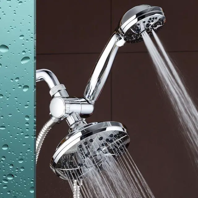 Alt view image 6 of 7 - AquaDance 6-inch High Pressure 3-way Rainfall Shower Combo - Premium 6-Setting Rain Showerhead and 6-setting Hand Held Shower  Chrome Finish