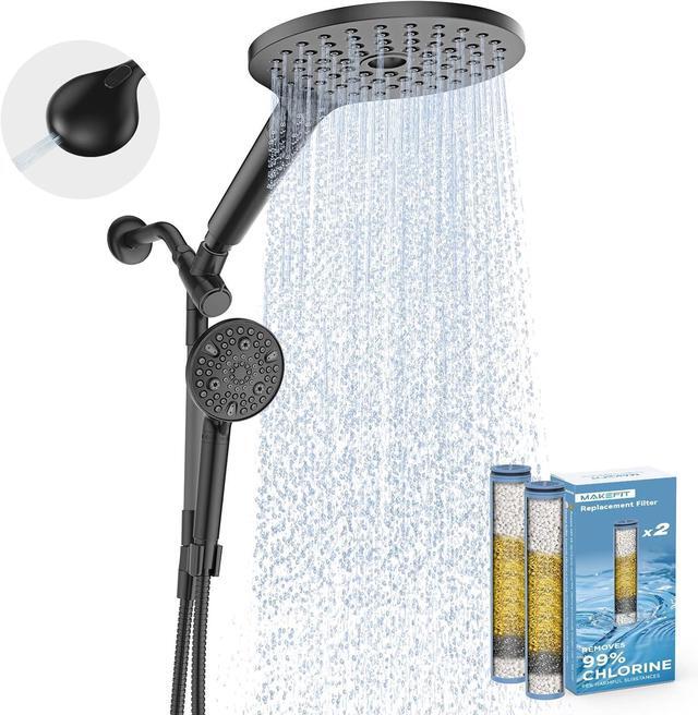 Main image of Dual Filtered Rain Shower Head Combo, High Pressure Handheld Shower Head with Adjustable Bar - Rainfall Shower Head And Showerhead with Filter for Hard Water - Removes Chlorine