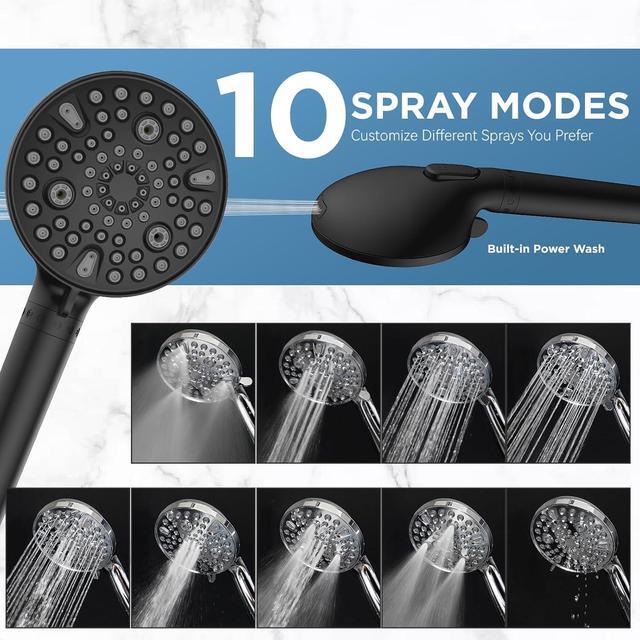 Alt view image 6 of 6 - Dual Filtered Rain Shower Head Combo, High Pressure Handheld Shower Head with Adjustable Bar - Rainfall Shower Head And Showerhead with Filter for Hard Water - Removes Chlorine