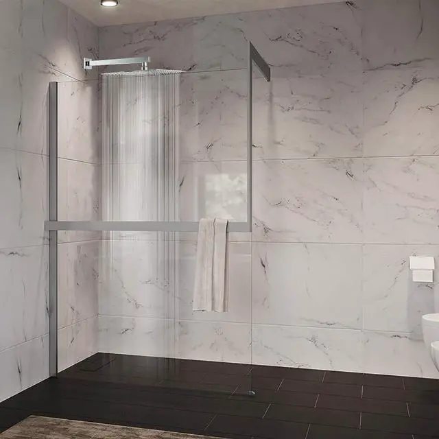 Alt view image 2 of 7 - HarJue Shower Head with Extension Arm, High Pressure Square with ShowerArm, Stainless Steel Rainfall -Waterfall Full Body Coverage (12'' Shower with 16'' Arm, Chrome)