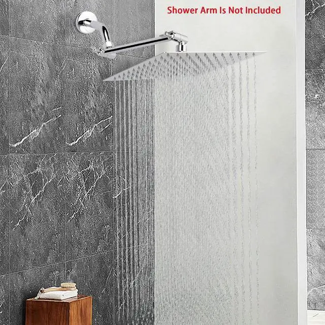 Alt view image 2 of 6 - NearMoon Rain Shower Head, High Flow Stainless Steel Square Rainfall Shower, High Pressure Design, Awesome Shower Experience Even At Low Water Flow (10 Inch, Chrome Finish)