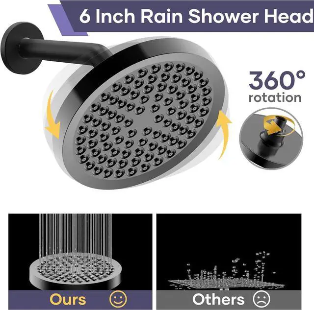 Alt view image 2 of 7 - Filtered Shower Head with Handheld Spray Combo,High Pressure Rain Shower Heads,Double Dual Shower Head 10 Spray Modes,Detachable Showerhead 78 Inch Hose,Black