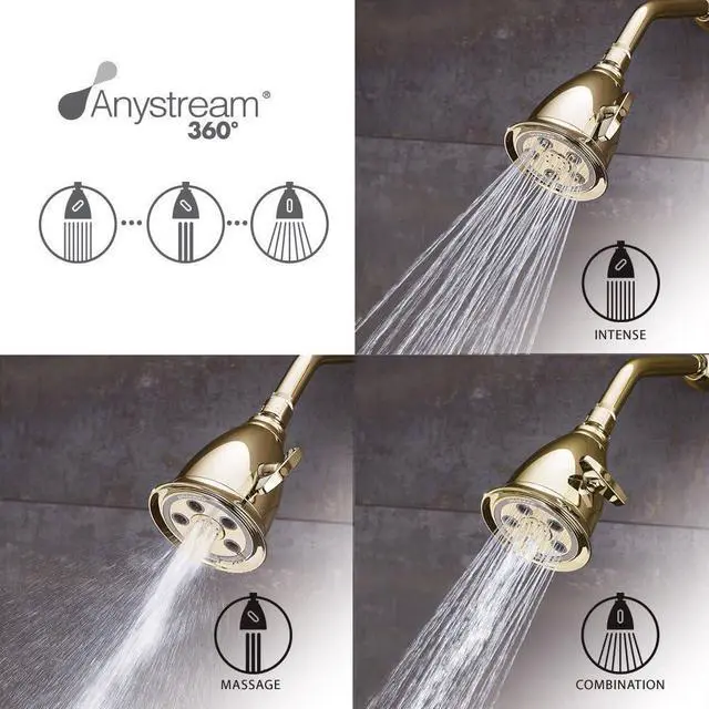 Alt view image 3 of 4 - Speakman, Polished Brass S-2005-HB-PB Hotel Anystream High Pressure 2.5 GPM Adjustable Shower Head