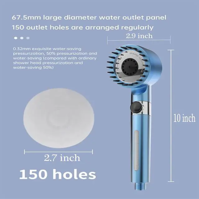 Alt view image 2 of 7 - Shower Head with Handheld,Filtered Shower Heads High Pressure, High Flow Even with Low Water Pressure-Hand Held Showerhead Set, Filtered Showerhead with 59Replacement Hose/Bracket/Cotton Filters