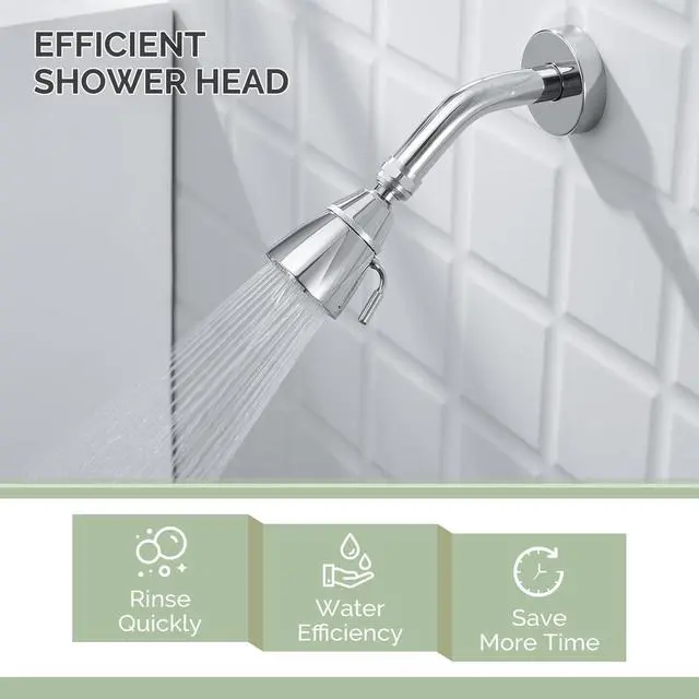 Alt view image 6 of 7 - Angle Simple High Flow Shower Head, Brass Swivel Joint Adjustable Shower Sprayer, G 1/2, Chrome