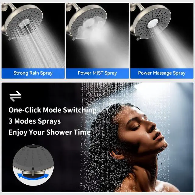 Alt view image 4 of 7 - Filtered Shower Head- 8 Inches High Pressure Fixed Rain Showerhead with Filter - filtro para ducha de baño (Blushed Nickel)