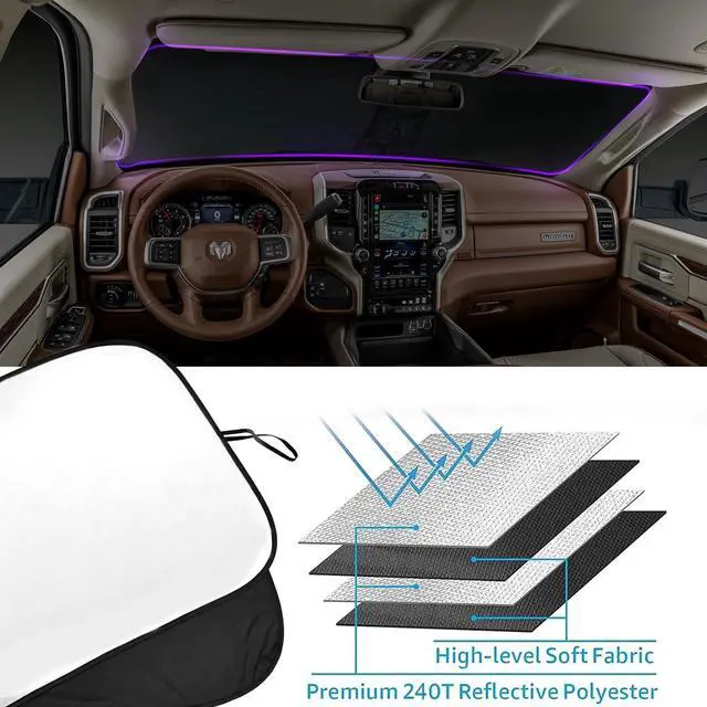 Alt view image 5 of 6 - 2024 Upgrade Front Windshield Sunshade Fit for Dodge RAM 2500 3500 2010-2025 Foldable Car Shade Automotive Windshield Sunshades for Dodge RAM 2500 3500 Accessories |Keeps Your Vehicle Cool|
